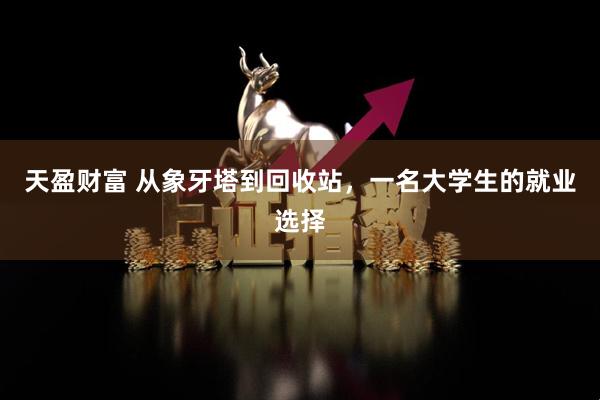 天盈财富 从象牙塔到回收站，一名大学生的就业选择