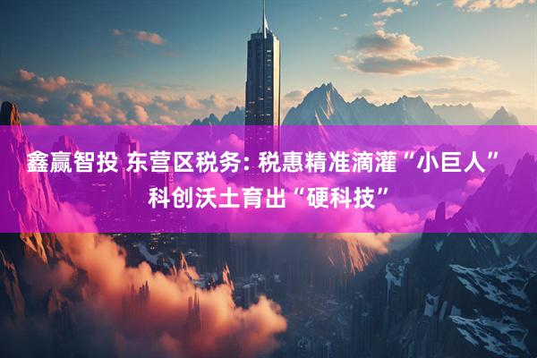鑫赢智投 东营区税务: 税惠精准滴灌“小巨人” 科创沃土育出“硬科技”