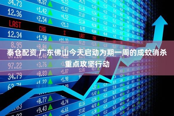 泰仓配资 广东佛山今天启动为期一周的成蚊消杀重点攻坚行动