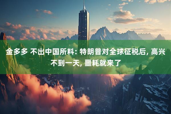 金多多 不出中国所料: 特朗普对全球征税后, 高兴不到一天, 噩耗就来了