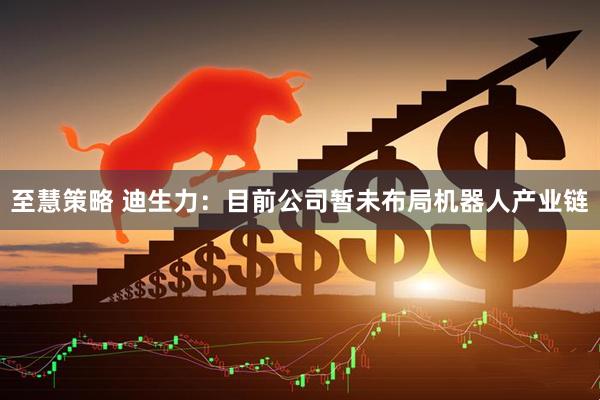 至慧策略 迪生力：目前公司暂未布局机器人产业链